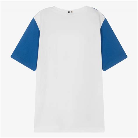 White/blue Cotton T